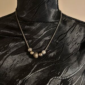 Elegant Silver Beaded Necklace